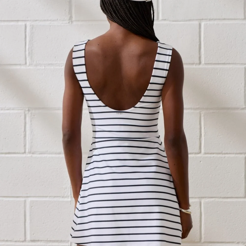 NWT Abercrombie & Fitch YPB SculptLUX Slash Mini Dress XXL Striped - Picture 4 of 11